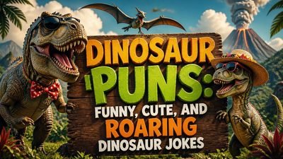 Funny dinosaur puns and cute roaring dinosaur jokes